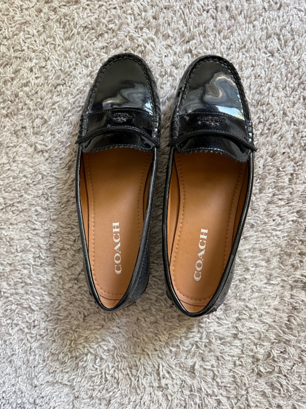 Coach Black Patent Leather Driving Loafer